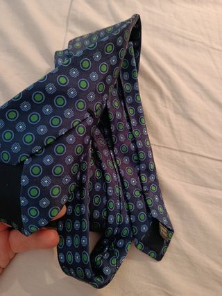 Corbata de Seda Azul y Verde