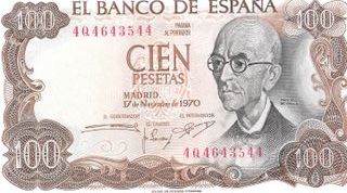 4 Billetes 100 Pesetas Manuel de Falla Sin Circula
