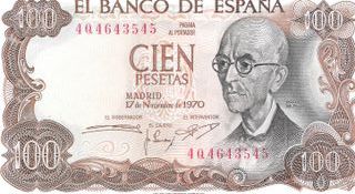 4 Billetes 100 Pesetas Manuel de Falla Sin Circula