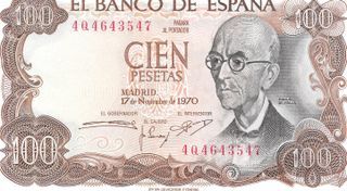 4 Billetes 100 Pesetas Manuel de Falla Sin Circula