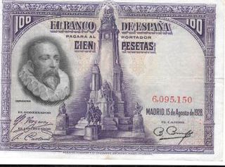 2 Billetes 100 Pesetas 1925 y 1928