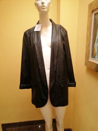 Chaqueta Polipiel Negra Talla 44-50