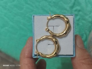 Pendientes argolla acero dorado