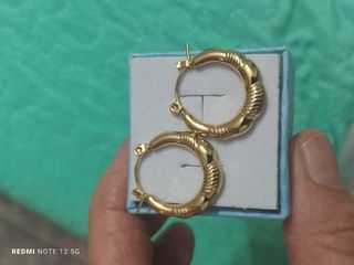 Pendientes argolla acero dorado