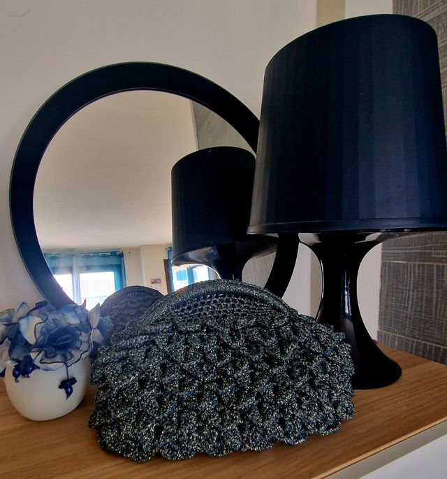 Borsetta uncinetto verde e lurex