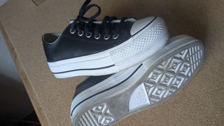 Zapatillas Converse Piel Negras Talla 37 - 23.5