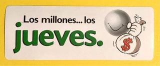 Pegatina La Primitiva años 90 - Sorteo Jueves