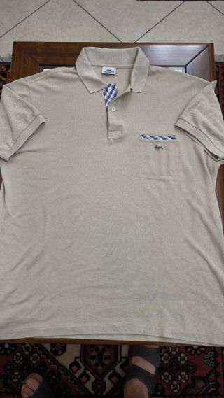 Polo Lacoste Uomo Beige Taglia 6 Manica Corta