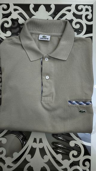 Polo Lacoste Uomo Beige Taglia 6 Manica Corta