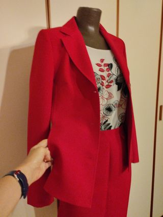 Completo giacca e tubino rosso taglia M