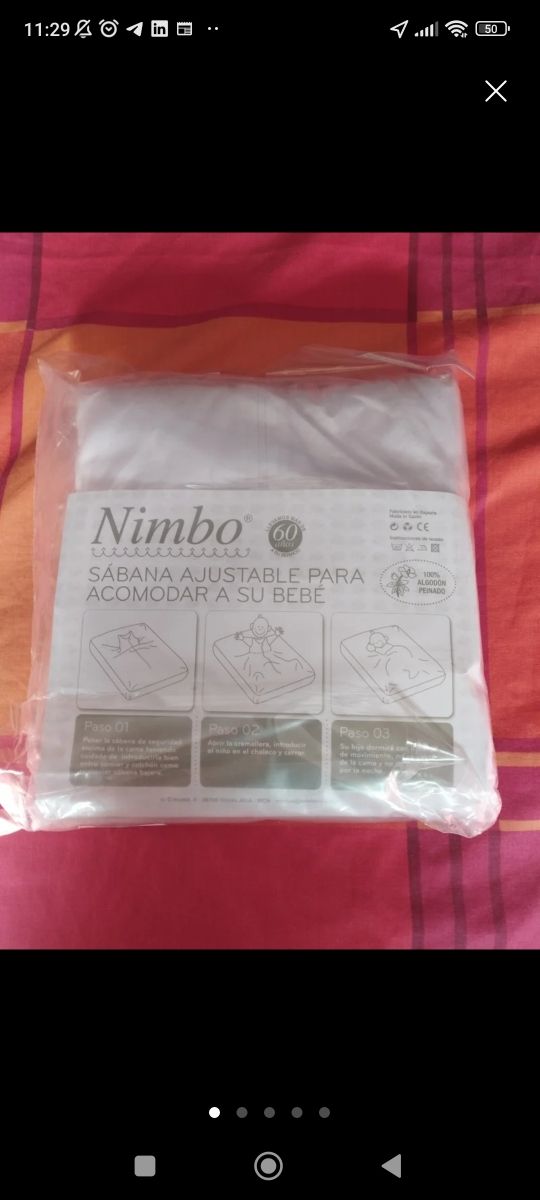 Sábana ajustable para bebé Nimbo 100% algodón