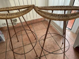 Taburetes Forja y Mimbre 75cm