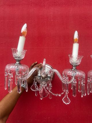 Coppia di lampadari in cristallo