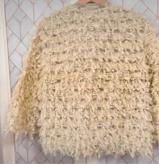 Bolero Beige/Verde con Lazada Organza