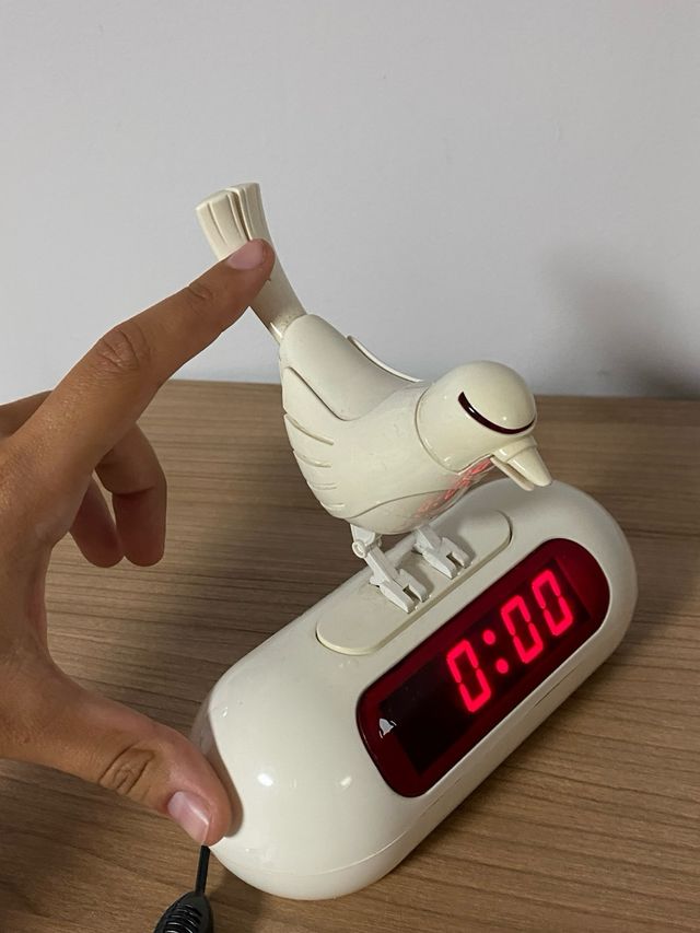 Despertador Pájaro Blanco Digital