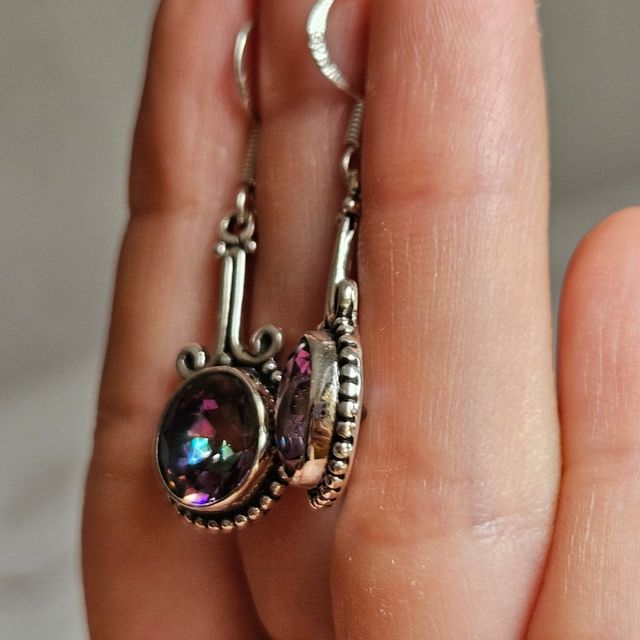 Pendientes Plata 925 Topacio Místico