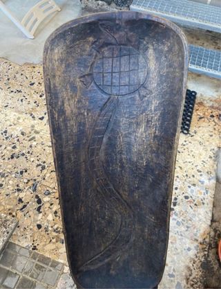 Sgabello Africano Antico Legno Scolpito