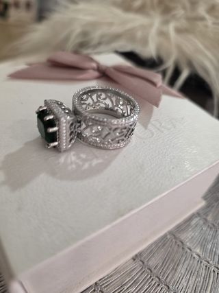 Anillo Plata Filigrana Esmeralda