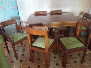 Conjunto Mesa y 4 Sillas Comedor Madera