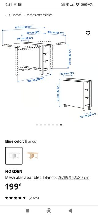 Mesa comedor extensible Ikea