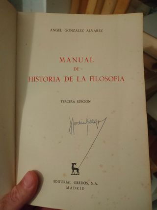 Manual de historia de la filosofía Ángel González