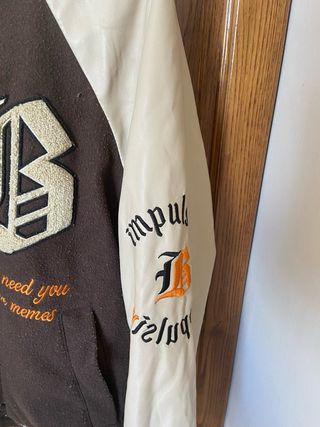 Giacca college marrone e beige