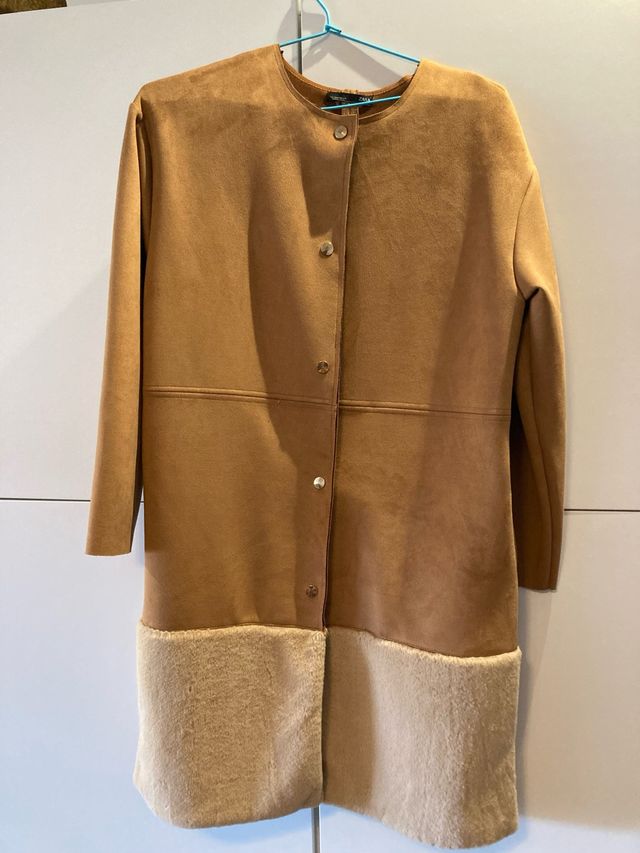 Abrigo camel con borreguito