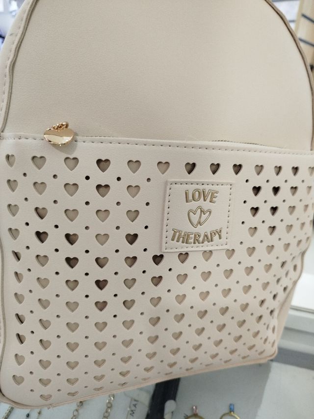 Zaino Love Therapy panna con cuori by Fiorucci