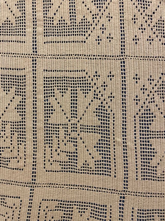 Copriletto uncinetto vintage fatto a mano