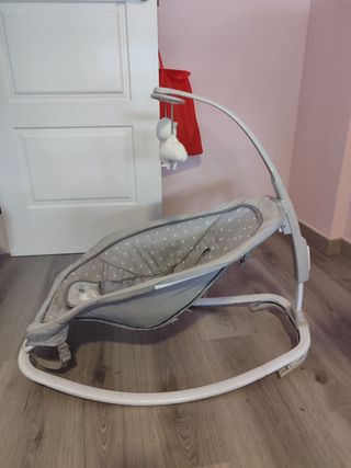 Silla Mecedora Bebé Gris y Blanco