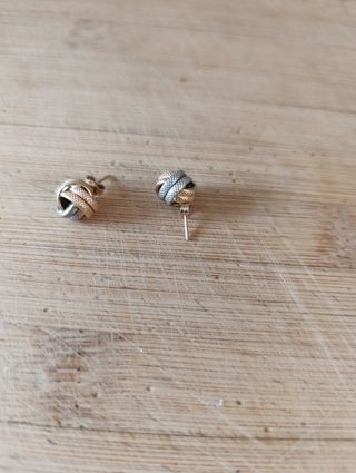 Pendientes Oro 14k Amarillo y Blanco 2g