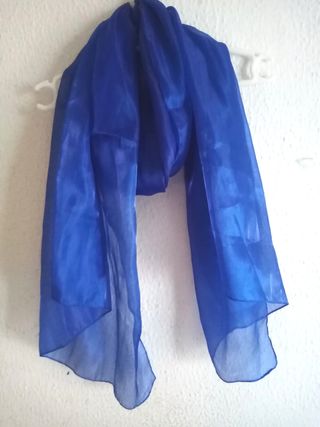 Fular azul seda