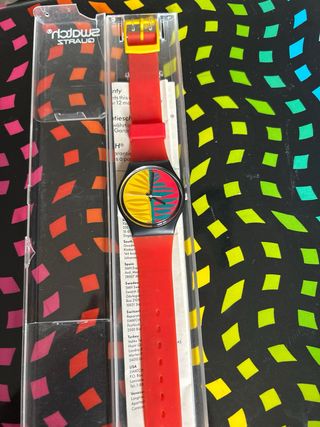 Swatch AG 1986 Orologio Rosso Giallo Verde