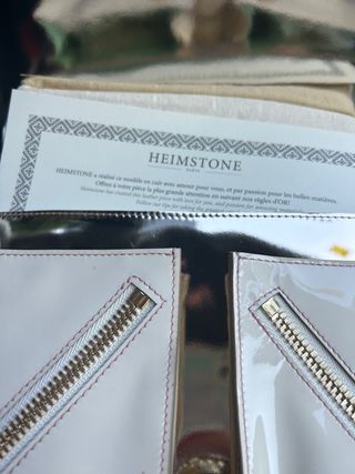 Bolso Heimstone Piel Dorado y Blanco