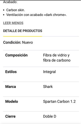 Casco Moto Fibra Carbono Shark Spartan XS