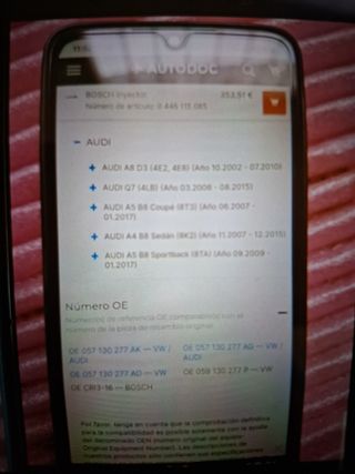 Inyector Bosch Audi