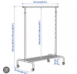 Burro Ropa RIGGA IKEA Gris Metal
