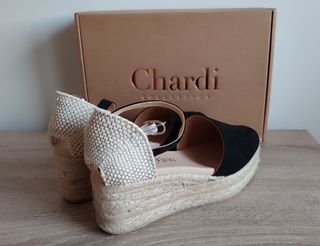 Alpargatas Chardi Piel Plataforma Negras