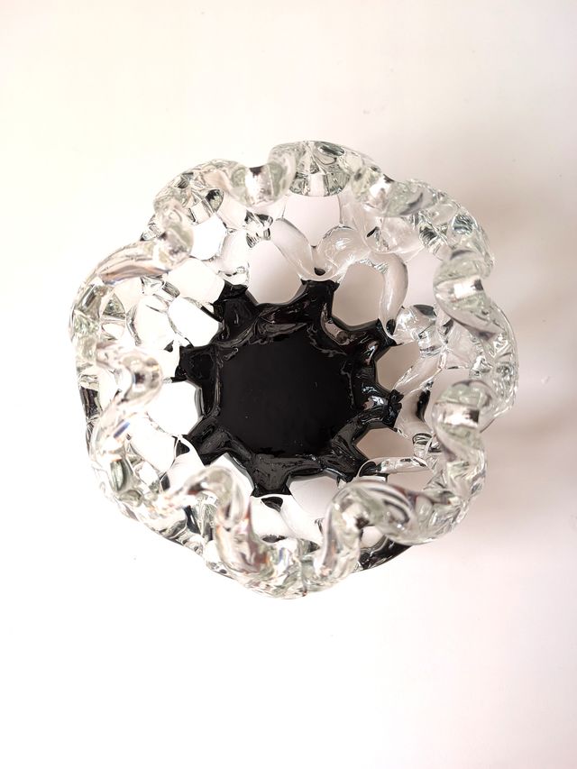 Portavelas cuenco cristal soplado