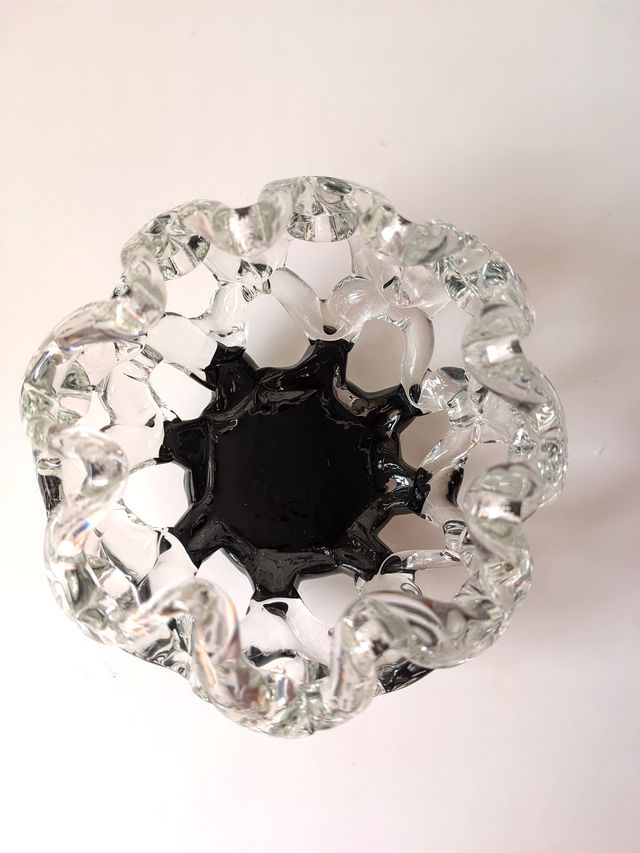 Portavelas cuenco cristal soplado