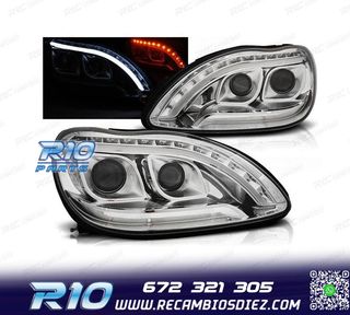 FAROS PARA MERCEDES CLASE S W220 98-05 TUBE LIGHT FONDO CROM
