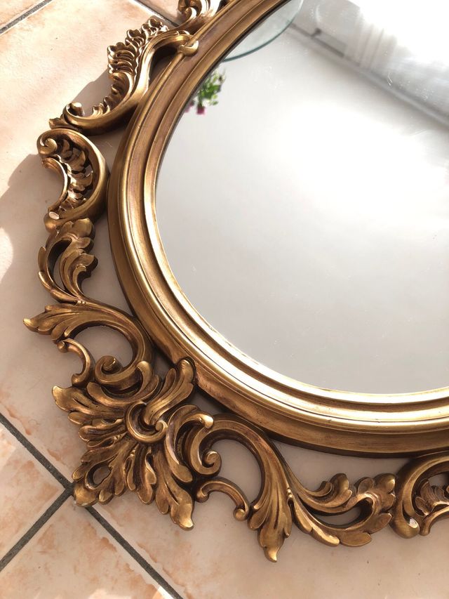 Espejo Dorado Vintage Ovalado