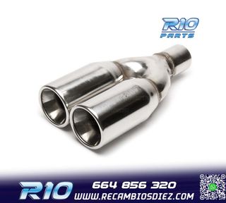 COLA ESCAPE DOBLE REDONDA GRANDE ACERO INOX
