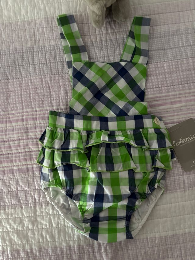 Ranita La Ormiga cuadros verde y azul