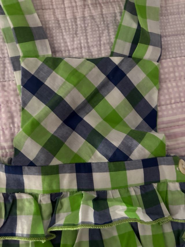 Ranita La Ormiga cuadros verde y azul