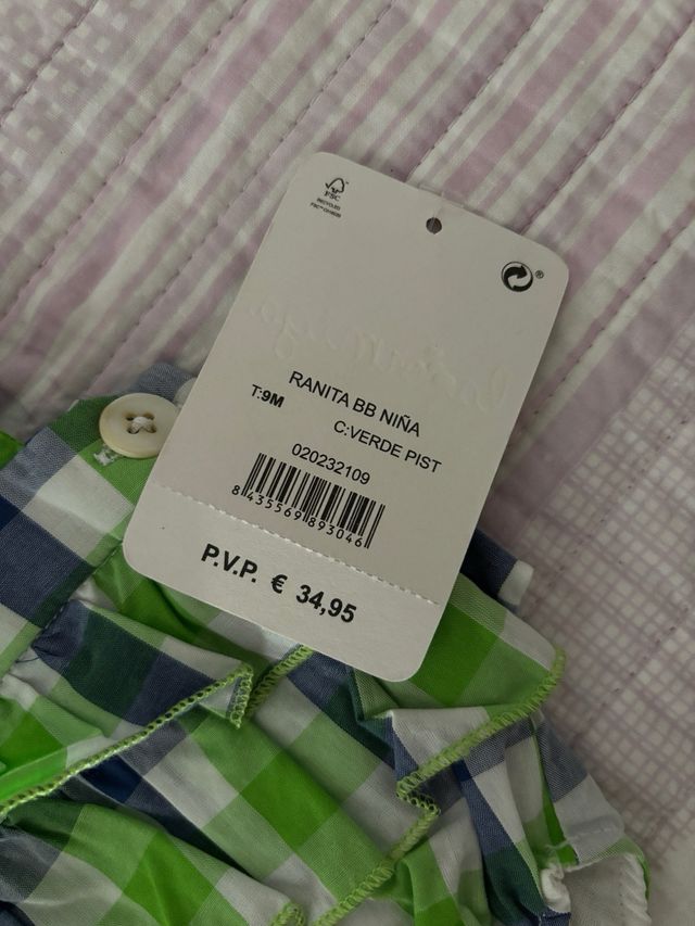 Ranita La Ormiga cuadros verde y azul