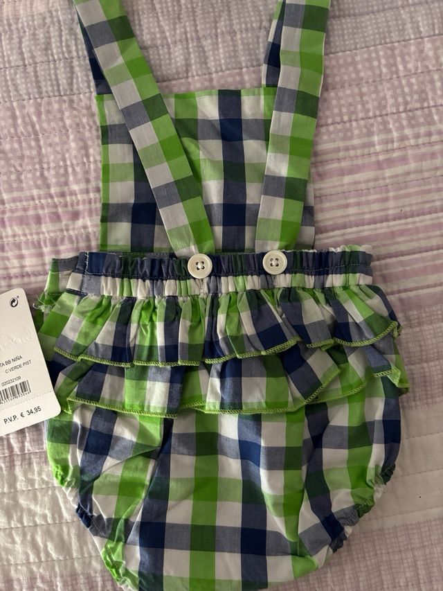 Ranita La Ormiga cuadros verde y azul