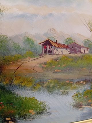 Cuadro con bastidor de lienzo al óleo de paisaje