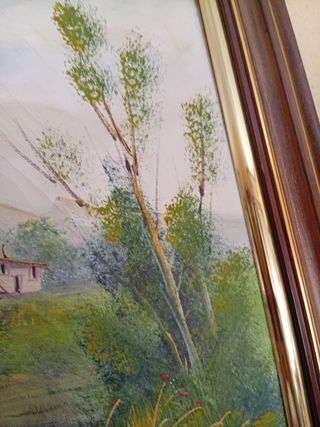 Cuadro con bastidor de lienzo al óleo de paisaje