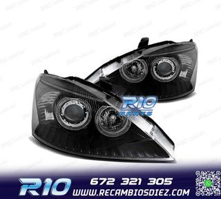 FAROS OJOS ANGEL PARA FORD FOCUS 01-04 FONDO NEGRO